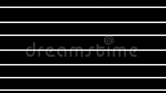 在黑色背景下上升的直线水平白线的抽象视频的预览图