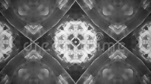 单色万花筒序列模式抽象五彩运动图形背景漂亮的装饰品视频的预览图