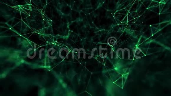 神经丛线和点绿色的抽象神经元医学背景视频的预览图