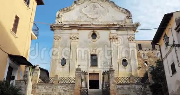意大利特拉西纳巴洛克风格的炼狱教堂建于圣尼古拉斯教堂的遗址上视频的预览图