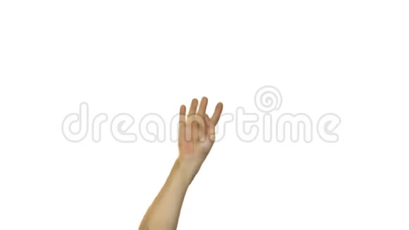 白色背景上的男性fico手势视频的预览图