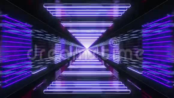 带霓虹灯均衡器的环形隧道视频的预览图