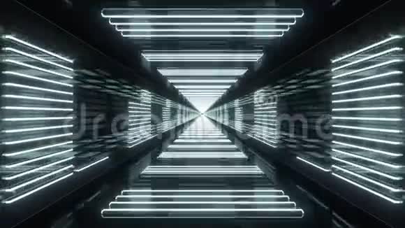 带霓虹灯均衡器的环形隧道视频的预览图
