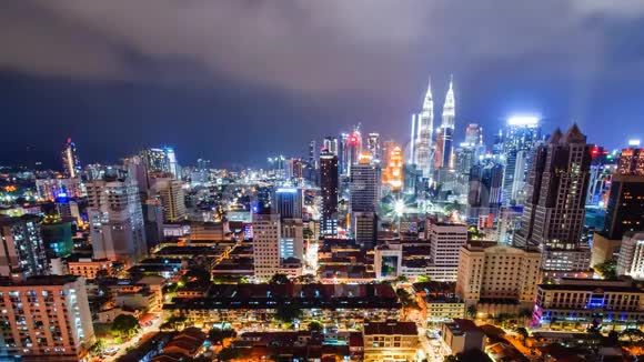 马来西亚首都吉隆坡夜间延时视频的预览图