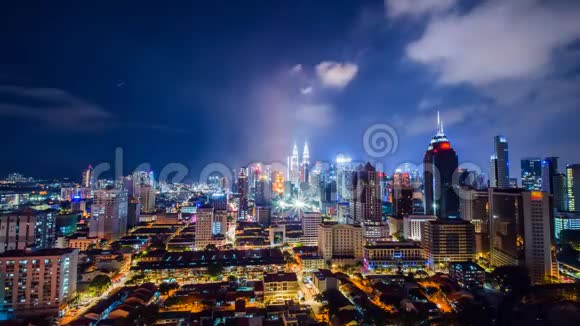 马来西亚首都吉隆坡夜间延时视频的预览图