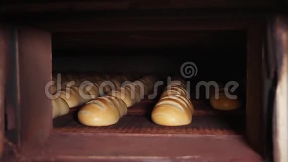 棕色面包在炉子里移动视频的预览图