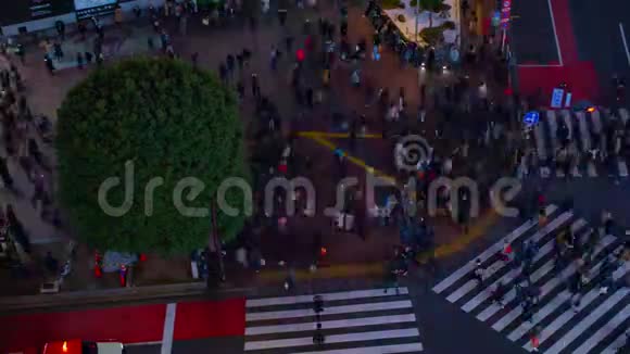 东京石埠崖霓虹灯镇的夜光穿越高角度中镜头视频的预览图