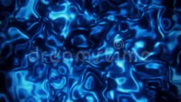 蓝色抽象液态金属流体循环运动图形背景视频的预览图