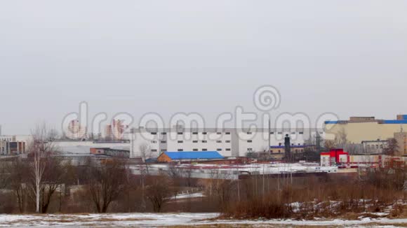 冬季景观市的工业区城市景观视频的预览图