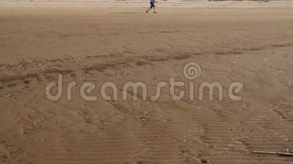 带肋的沙子波罗的海海湾海滩与白沙在日落4K视频与缓慢的相机运动和内部视频的预览图