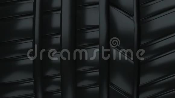 现代闪亮的汽车黑色车轮轮胎表面三维渲染计算机生成背景视频的预览图
