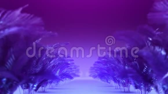 蓝紫植物的抽象走廊视频的预览图