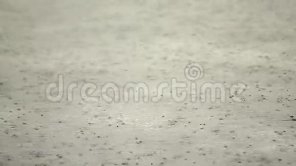 水面下大雨斯马尔湖就在城市的尽头倾盆大雨慢速视频视频的预览图