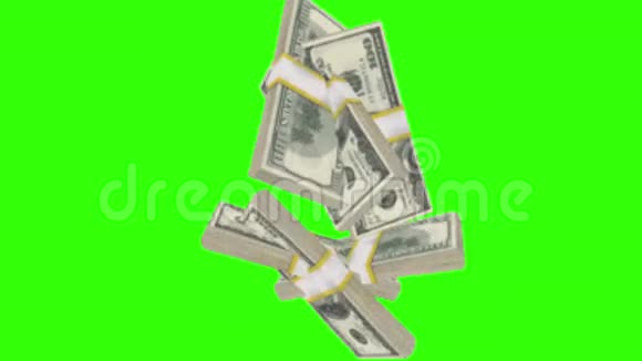 美元货币对绿色屏幕的旋转效应视频的预览图