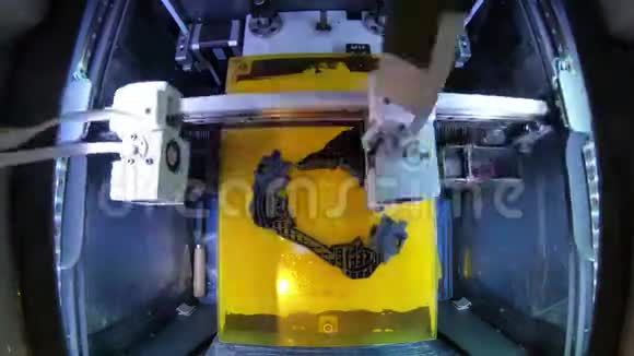 3D打印机时间推移ABS塑料印刷设计制造数控机床模型生产技术主导照明视频的预览图