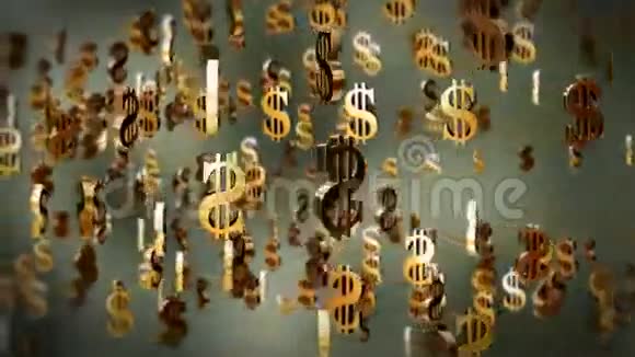 美元货币符号飞行股票画面视频的预览图