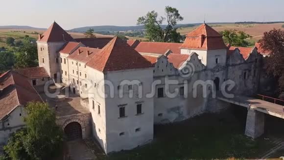 旧城堡的鸟瞰图视频的预览图