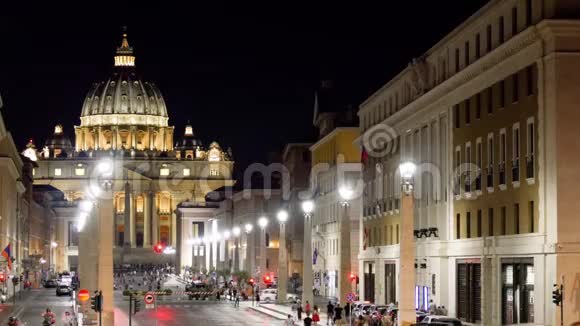 梵蒂冈圣彼得洛大教堂的主立面罗马视频的预览图