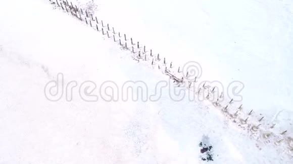 冬季旅程白雪冰封的湖面视频的预览图