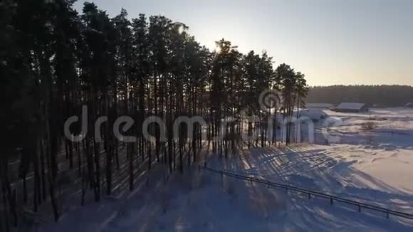 飞越冬天的田野视频的预览图
