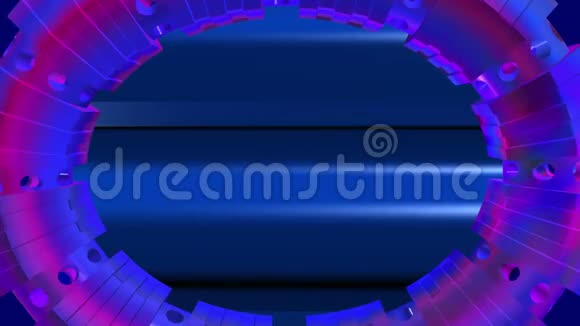 用滚动气缸抽象移动背景旋转形状紫蓝色视频的预览图