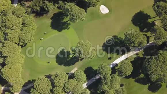 高尔夫球场的空中镜头视频的预览图