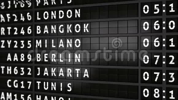 城市名称特拉维夫的航班信息委员会视频的预览图