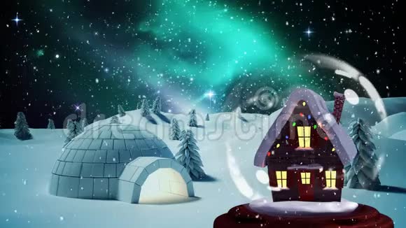 神奇森林雪球小屋圣诞动画视频的预览图