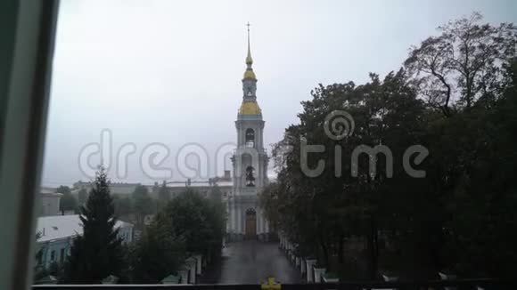 圣彼得堡海军大教堂钟楼俄罗斯巴洛克式东正教大教堂视频的预览图