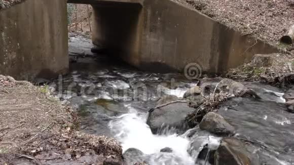 佐治亚州阿莫科拉瀑布阿莫科拉溪流经隧道视频的预览图