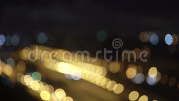 夜晚的城市灯光模糊视频的预览图