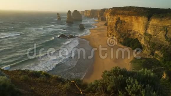 夏季澳大利亚十二使徒的美丽日落视频的预览图