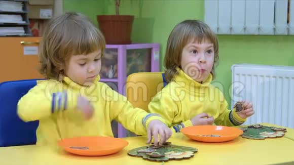 双胞胎玩逻辑玩具视频的预览图