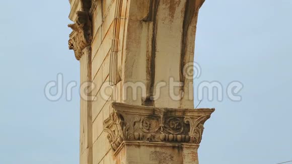 古建筑哈德良门设计细节大理石拱门与首都视频的预览图
