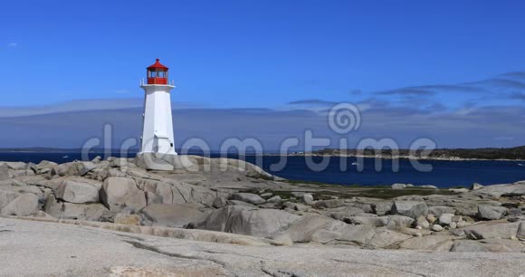 新斯科舍省4K的PeggysCove灯塔场景视频的预览图