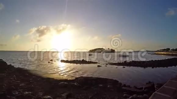 毛里求斯海岸马舍堡日落时间视频的预览图