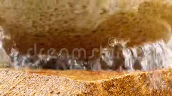 黄色大理石喷泉视频的预览图