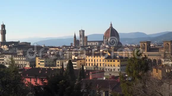 意大利托斯卡纳佛罗伦萨城大教堂和乔托塔视频的预览图
