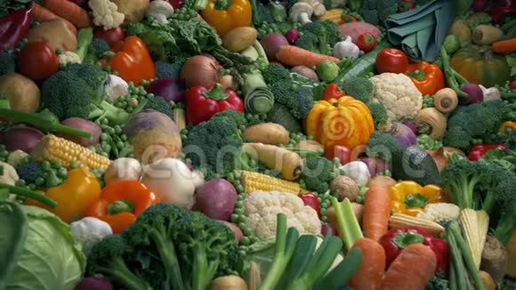 混合蔬菜堆健康饮食理念视频的预览图
