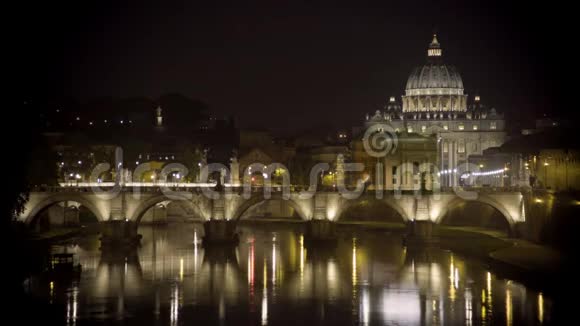 圣彼得大教堂在梵蒂冈城教皇飞地在罗马时间流逝视频的预览图