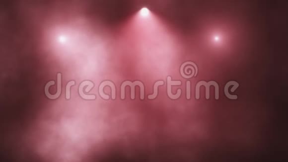 红色舞台灯光和烟雾VJ循环运动背景V2视频的预览图