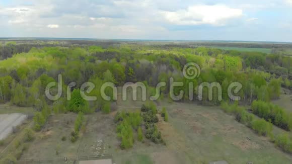 白俄罗斯空中摄影的森林和领域视频的预览图