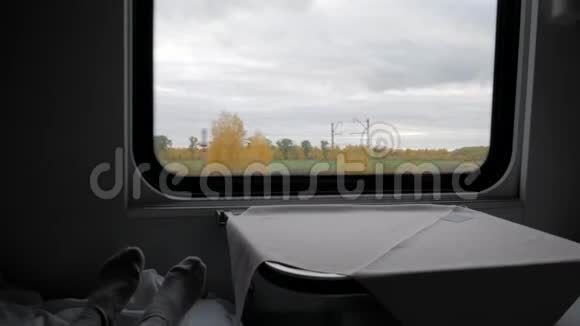 火车车厢内的窗口视图视频的预览图