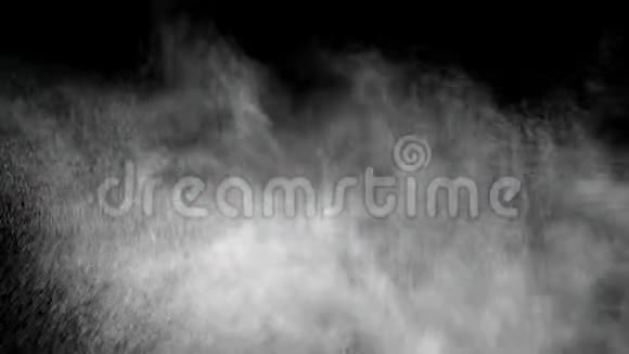 黑色背景HD上带有灰尘和烟雾的纹理涡旋视频的预览图