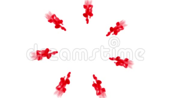 强大的暗红色墨水流在水中溶解成一个圆圈作为阿尔法通道使用卢马冰最高看法视频的预览图