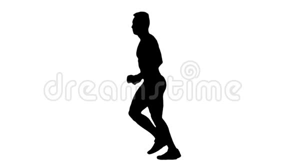 人类奔跑的剪影侧视慢动作视频的预览图