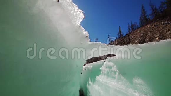 摄像机从冰缝上方升起视频的预览图