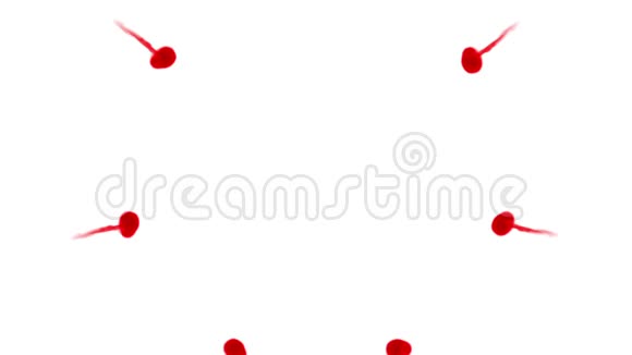 红色墨水在白色背景上形成环状作为阿尔法通道使用卢马哑光视频的预览图