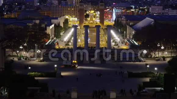 巴塞罗那夜西班牙广场西班牙巴塞罗那视频的预览图
