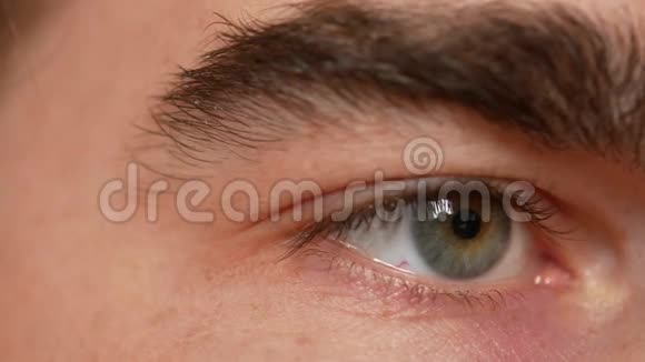人的眼睛一个男人的大框架眼睛和一个浓密的眉毛视频的预览图
